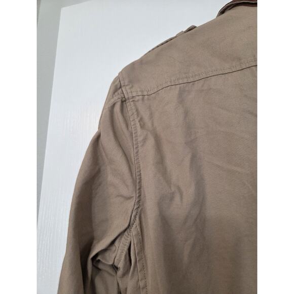 J.L. Powell Khaki Safari Cargo Leather Collar Cotton Tan Jacket, Men's Medium - Picture 10 of 12
